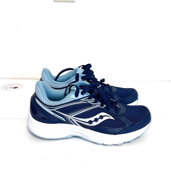 Saucony Cohesion 14 Womens Sneakers Size 7 Blue Athletic Running Training Gym - Picture 1 of 9